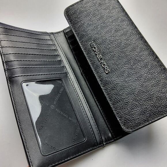 Michael Kors MK Signature Trifold Snap Wallet Black - Picture 4 of 7